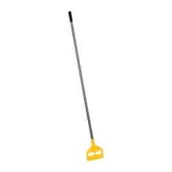 Rubbermaid - 60" Fiberglass Quick Connect Mop Handle - 1 to 1-1/4" Wet Mop Head Band, Plastic Connector, Use with Wet Mops - USA Tool & Supply