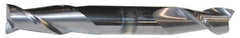 Accupro - 1/8", 3/8" LOC, 3/8" Shank Diam, 3" OAL, 2 Flute, Solid Carbide Square End Mill - Double End, AlTiN Finish, Spiral Flute, 40° Helix, Centercutting, Right Hand Cut, Right Hand Flute - USA Tool & Supply