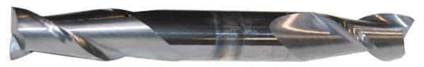 Accupro - 7/32", 7/16" LOC, 1/4" Shank Diam, 2-1/2" OAL, 2 Flute, Solid Carbide Square End Mill - Double End, AlTiN Finish, Spiral Flute, 40° Helix, Centercutting, Right Hand Cut, Right Hand Flute - USA Tool & Supply