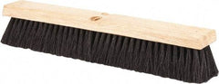 PRO-SOURCE - 18" General Purpose Tampico Push Broom - 3" Bristle Length, Wood Block, Threaded Handle Connection, Handle Sold Separately - USA Tool & Supply