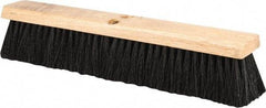 PRO-SOURCE - 18" General Purpose Polypropylene Push Broom - 3" Bristle Length, Wood Block, Threaded Handle Connection, Handle Sold Separately - USA Tool & Supply