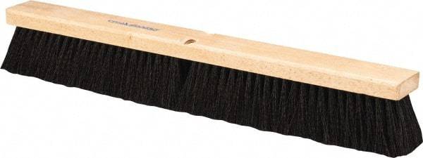 PRO-SOURCE - 24" General Purpose Polypropylene Push Broom - 3" Bristle Length, Wood Block, Threaded Handle Connection, Handle Sold Separately - USA Tool & Supply