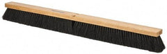 PRO-SOURCE - 36" General Purpose Polypropylene Push Broom - 3" Bristle Length, Wood Block, Threaded Handle Connection, Handle Sold Separately - USA Tool & Supply