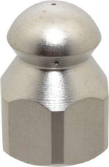 Value Collection - 4,200 psi Fixed, Stainless Steel, Sewer Pressure Washer Nozzle - 6mm Orifice Diam, 1/4" Thread, FPT, Polished - USA Tool & Supply