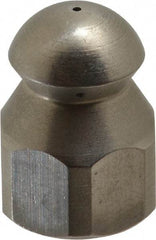 PRO-SOURCE - 4,200 psi Fixed, Stainless Steel, Sewer Pressure Washer Nozzle - 8mm Orifice Diam, 1/4" Thread, FPT, Polished - USA Tool & Supply