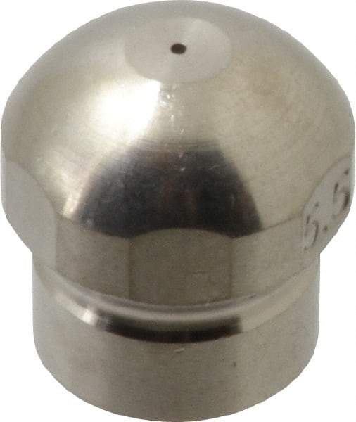 Value Collection - 4,200 psi Fixed, Stainless Steel, Sewer Pressure Washer Nozzle - 5.5mm Orifice Diam, 1/8" Thread, FPT, Polished - USA Tool & Supply