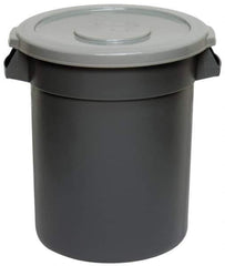 Continental - Round Lid for Use with 10 Gal Round Trash Cans - Gray, Polyethylene, For Huskee Trash Cans - USA Tool & Supply