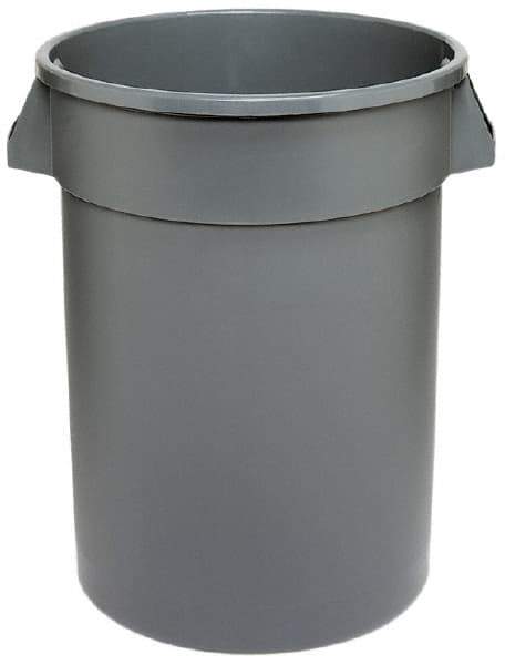 Continental - 32 Gal Gray Round Trash Can - Polyethylene - USA Tool & Supply