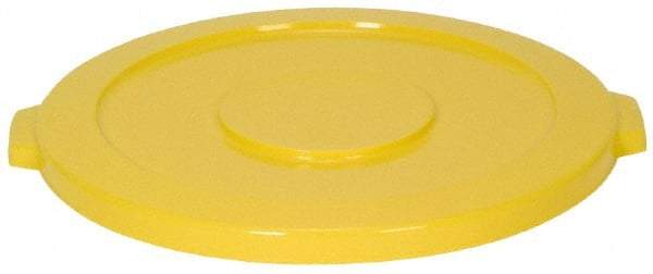 Continental - Round Lid for Use with 44 Gal Round Trash Cans - Yellow, Polyethylene, For Huskee Trash Cans - USA Tool & Supply