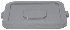 Continental - Square Lid for Use with 32 Gal Square Trash Cans - Gray, Structolene, For Huskee Trash Cans - USA Tool & Supply