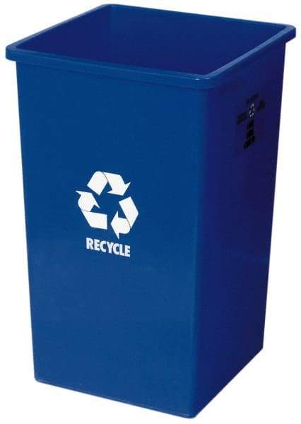 Continental - 25 Gal Blue Square Recycling Container - Polyethylene - USA Tool & Supply