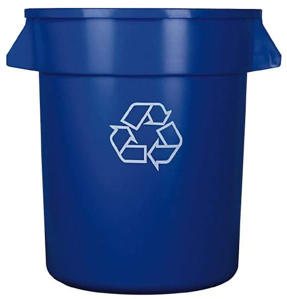 Continental - 20 Gal Blue Round Recycling Container - Polyethylene - USA Tool & Supply