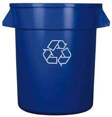 Continental - 20 Gal Blue Round Recycling Container - Polyethylene - USA Tool & Supply