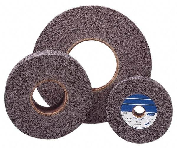 Norton - 6" Diam, 1/2" Face Width, 1" Center Hole, Medium Grade, Aluminum Oxide Deburring Wheel - Convolute, Density 9 Grade, 6,000 RPM - USA Tool & Supply