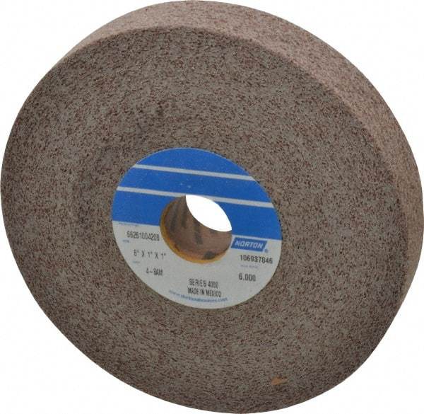 Norton - 6" Diam, 1" Face Width, 1" Center Hole, Medium Grade, Aluminum Oxide Deburring Wheel - Convolute, Hard Density 8 Grade, 6,000 RPM - USA Tool & Supply