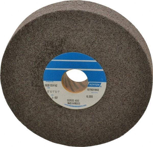 Norton - 6" Diam, 1" Face Width, 1" Center Hole, Fine Grade, Silicon Carbide Deburring Wheel - Convolute, Hard Density 8 Grade, 6,000 RPM - USA Tool & Supply