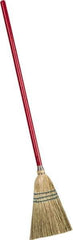 PRO-SOURCE - 38" OAL Corn Bristle Lobby Broom - 26" Handle Length, Wood Handle, 6-1/2" Wide - USA Tool & Supply