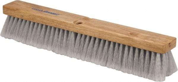 PRO-SOURCE - 18" General Purpose Polypropylene Push Broom - 3" Bristle Length, Wood Block, Threaded Handle Connection, Handle Sold Separately - USA Tool & Supply