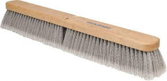 PRO-SOURCE - 24" General Purpose Polypropylene Push Broom - 3" Bristle Length, Wood Block, Threaded Handle Connection, Handle Sold Separately - USA Tool & Supply