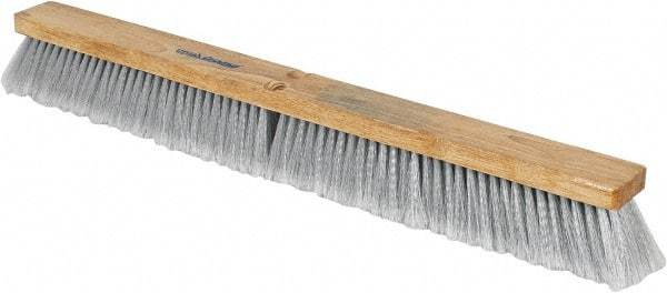 PRO-SOURCE - 30" General Purpose Polypropylene Push Broom - 3" Bristle Length, Wood Block, Threaded Handle Connection, Handle Sold Separately - USA Tool & Supply