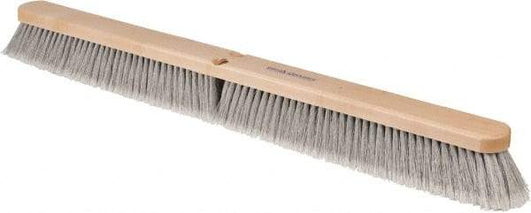 PRO-SOURCE - 36" General Purpose Polypropylene Push Broom - 3" Bristle Length, Wood Block, Threaded Handle Connection, Handle Sold Separately - USA Tool & Supply