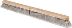 PRO-SOURCE - 36" General Purpose Polypropylene Push Broom - 3" Bristle Length, Wood Block, Threaded Handle Connection, Handle Sold Separately - USA Tool & Supply