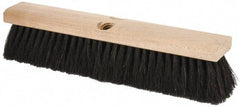 PRO-SOURCE - 14" General Purpose Horsehair Push Broom - 3" Bristle Length, Wood Block, Threaded Handle Connection, Handle Sold Separately - USA Tool & Supply