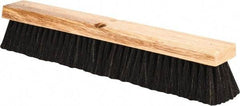 PRO-SOURCE - 18" General Purpose Horsehair Push Broom - 3" Bristle Length, Wood Block, Threaded Handle Connection, Handle Sold Separately - USA Tool & Supply