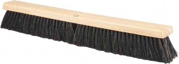 PRO-SOURCE - 24" General Purpose Horsehair Push Broom - 3" Bristle Length, Wood Block, Threaded Handle Connection, Handle Sold Separately - USA Tool & Supply