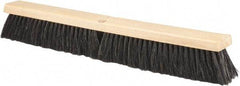 PRO-SOURCE - 24" General Purpose Horsehair Push Broom - 3" Bristle Length, Wood Block, Threaded Handle Connection, Handle Sold Separately - USA Tool & Supply