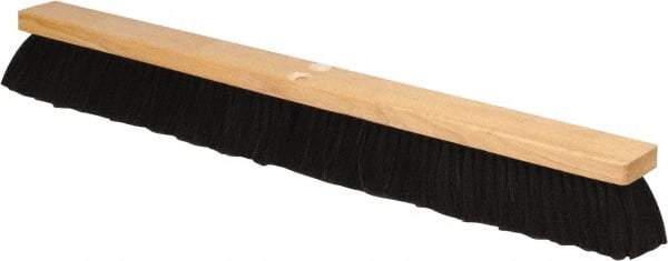 PRO-SOURCE - 30" General Purpose Horsehair Push Broom - 3" Bristle Length, Wood Block, Threaded Handle Connection, Handle Sold Separately - USA Tool & Supply