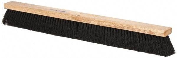 PRO-SOURCE - 30" General Purpose Horsehair Blend Push Broom - 3" Bristle Length, Wood Block, Threaded Handle Connection, Handle Sold Separately - USA Tool & Supply