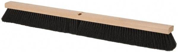 PRO-SOURCE - 36" General Purpose Horsehair Blend Push Broom - 3" Bristle Length, Wood Block, Threaded Handle Connection, Handle Sold Separately - USA Tool & Supply