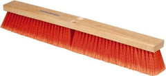 PRO-SOURCE - 24" General Purpose Polypropylene Push Broom - 3" Bristle Length, Wood Block, Threaded Handle Connection, Handle Sold Separately - USA Tool & Supply