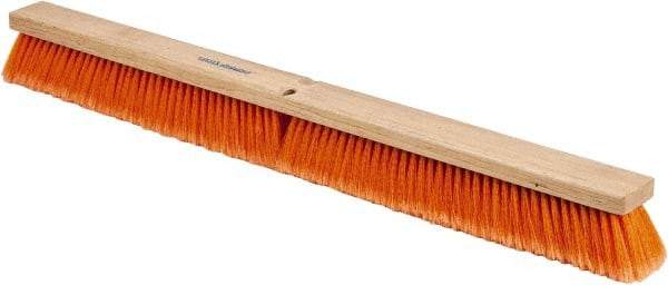 PRO-SOURCE - 36" General Purpose Polypropylene Push Broom - 3" Bristle Length, Wood Block, Threaded Handle Connection, Handle Sold Separately - USA Tool & Supply