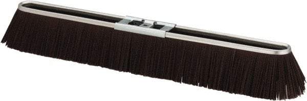 PRO-SOURCE - 24" Rough Surface Polypropylene Push Broom - 3" Bristle Length, Metal Block, Bolt-On Handle Connection - USA Tool & Supply