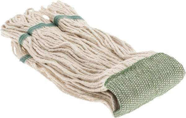 PRO-SOURCE - 5" Green Head Band, Small Cotton Loop End Mop Head - 4 Ply, Clamp Jaw Connection, Use for General Purpose - USA Tool & Supply