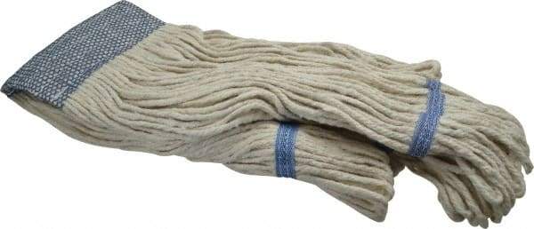 PRO-SOURCE - 5" Blue Head Band, Large Cotton Loop End Mop Head - 4 Ply, Clamp Jaw Connection, Use for Finishing - USA Tool & Supply