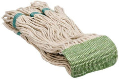 PRO-SOURCE - 5" Green Head Band, Large Cotton Loop End Mop Head - 4 Ply, Clamp Jaw Connection, Use for Finishing - USA Tool & Supply