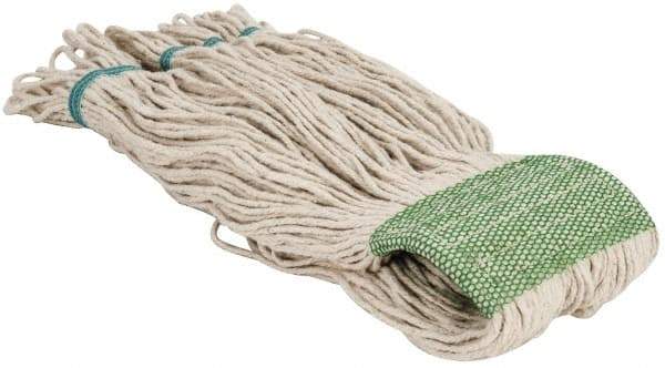 PRO-SOURCE - 5" Green Head Band, X-Large Cotton Loop End Mop Head - 4 Ply, Clamp Jaw Connection, Use for Finishing - USA Tool & Supply