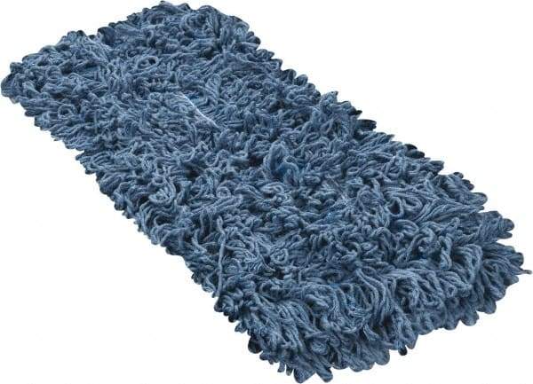 PRO-SOURCE - 18" Long x 5" Wide Yarn Blend Dust Mop Head - Snap-On, Blue, Looped Head - USA Tool & Supply