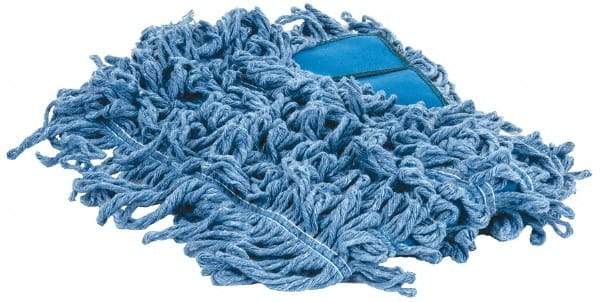 PRO-SOURCE - 24" Long x 5" Wide Yarn Blend Dust Mop Head - Snap-On, Blue, Looped Head - USA Tool & Supply