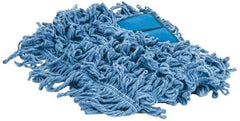 PRO-SOURCE - 24" Long x 5" Wide Yarn Blend Dust Mop Head - Snap-On, Blue, Looped Head - USA Tool & Supply