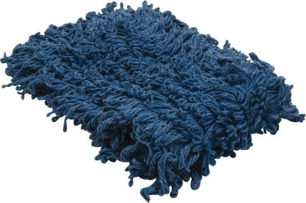 PRO-SOURCE - 36" Long x 5" Wide Yarn Blend Dust Mop Head - Snap-On, Blue, Looped Head - USA Tool & Supply