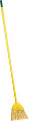 PRO-SOURCE - 8" Wide, Yellow Polypropylene Bristles, Vinyl-Coated Metal Handle, Angled Broom - Flagged, Water Resistant - USA Tool & Supply