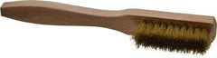 PRO-SOURCE - 8" OAL, Brass Utility Brush - 5/8" Bristle Length, 1-1/2" Long x 1/2" Wide Head, Straight Hardwood Handle - USA Tool & Supply