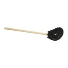 Made in USA - 15" OAL Toilet Bowl Brush - Nylon Bristles, 15" Wood Handle, Black - USA Tool & Supply