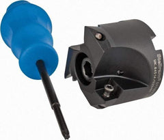Kennametal - 2" Cut Diam, 0.098" Max Depth, 3/4" Arbor Hole, 3 Inserts, XD 12 Insert Style, Indexable Copy Face Mill - C7792VXD12-A2.00Z03R Cutter Style, 1.574" High, Through Coolant, Series 7792 - USA Tool & Supply
