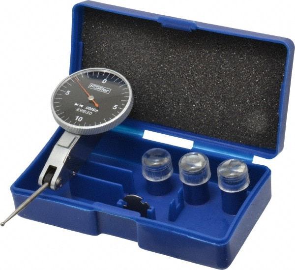 Fowler - 0.0005 Inch Dial Graduation, Dial Test Indicator - 1-1/2 Inch Black Dial, 0-10-0 Dial Reading - USA Tool & Supply