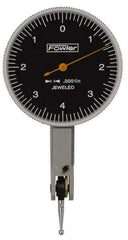 Fowler - 0.0001 Inch Dial Graduation, Dial Test Indicator - 1 Inch Black Dial, 0-4-0 Dial Reading - USA Tool & Supply